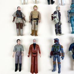 Seksten originale vintage Star Wars-figurer