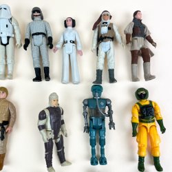 Seksten originale vintage Star Wars-figurer