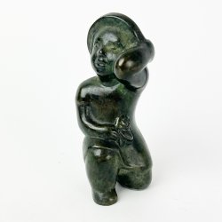 Antik bronze pige figur