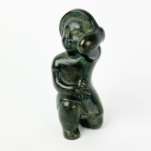 Antik bronze pige figur