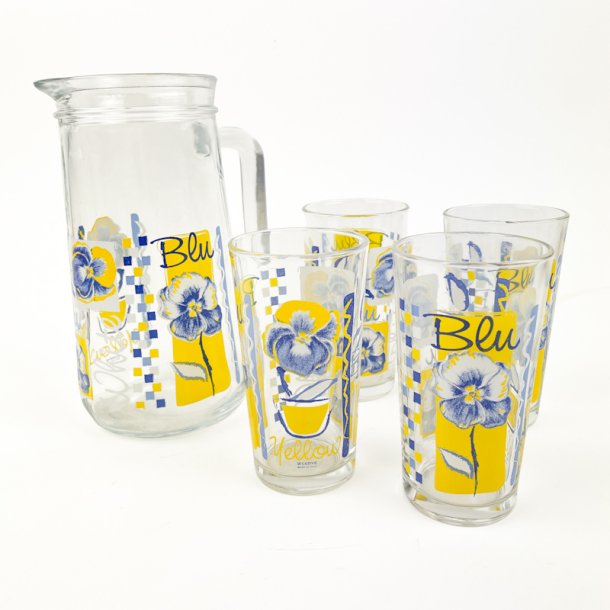 Fire retro glas og kande