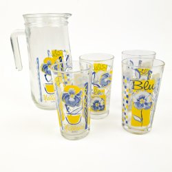 Fire retro glas og kande