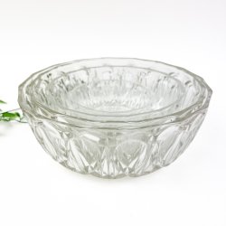 Fire m�nstrede vintage glassk�le