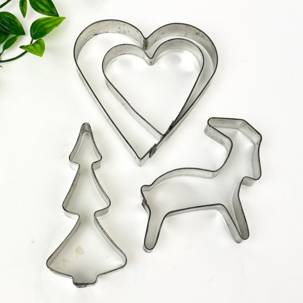 Fire vintage kageforme i metal