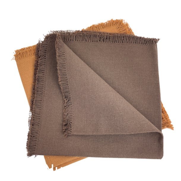 Fire retro mundservietter i brune nuancer