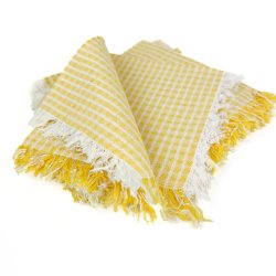 Seks gule retro mundservietter