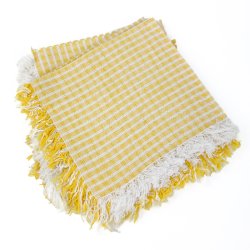 Seks gule retro mundservietter