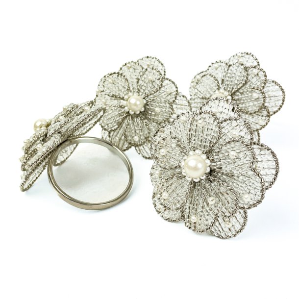 Fire flotte servietringe i metal