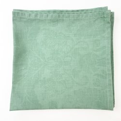 Fire sartgrnne mundservietter i damask