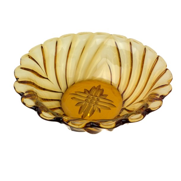 Bernsteinfarbene Vintage-Glasschale 