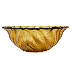 Bernsteinfarbene Vintage-Glasschale 