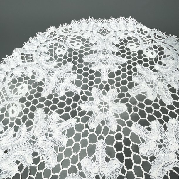 Runde Vintage-Spitzendecke in Wei   80 cm