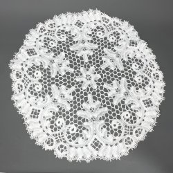 Runde Vintage-Spitzendecke in Wei   80 cm