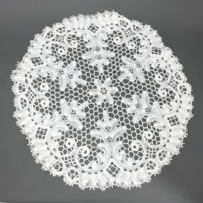 Runde Vintage-Spitzendecke in Wei   80 cm
