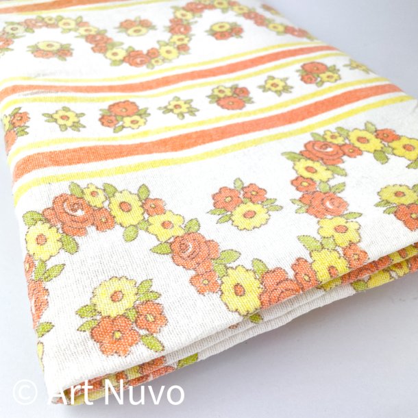 Retro-Bettlaken mit orange Blumen