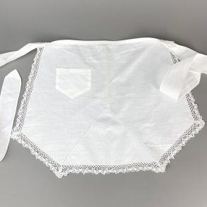 Hvidt vintage serveringsforkl�de