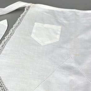 Hvidt vintage serveringsforkl�de