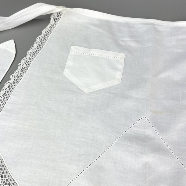 Hvidt vintage serveringsforkl�de
