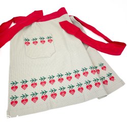 Retro forkl�de med broderede julehjerter