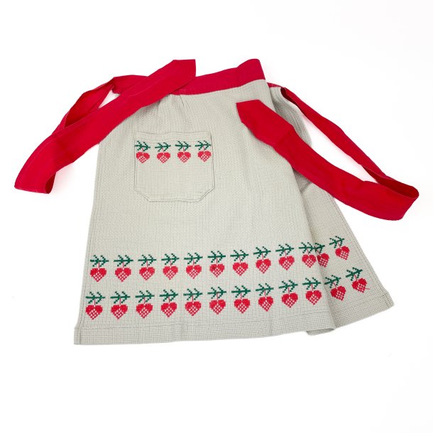 Retro forkl�de med broderede julehjerter
