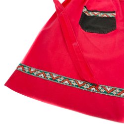 Rote Retro-Schrze mit gewebtem Band