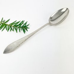 Antiker Silberlffel mit Bright Cut