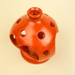 Orange retro fyrfadsstage i keramik
