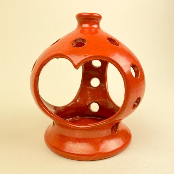 Orange retro fyrfadsstage i keramik