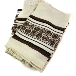 Retro-Kchengardin  4 Teile, Braun gemustert