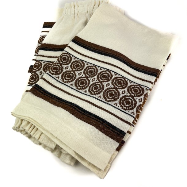 Retro-Kchengardin  4 Teile, Braun gemustert