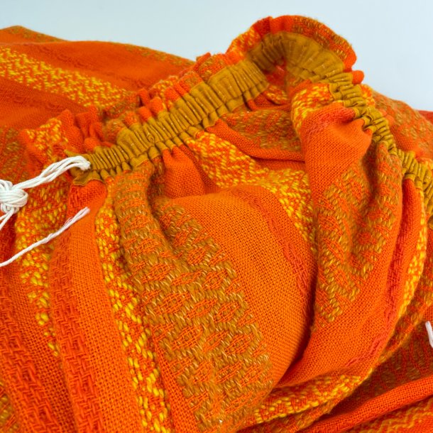 Retro-Vorhang in Orange und Gelb  zwei Bahnen