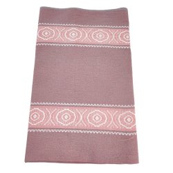 Rosa Retro-Tischlufer mit Webmuster  150 cm