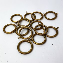 Zwlf Vintage Messing-Gardinenringe