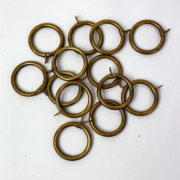 Zwlf Vintage Messing-Gardinenringe