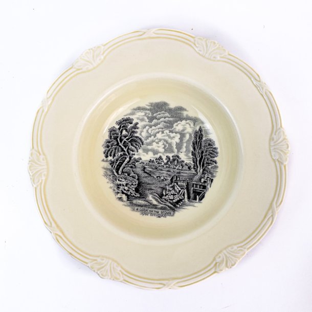 Dyb tallerken - "Scenes after constable"- W.H. Grindley &amp; coltd, England