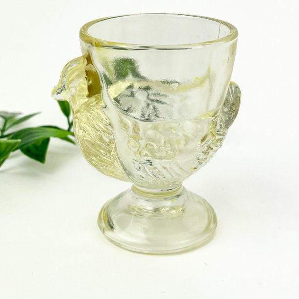 Vintage Eierbecher aus Glas  Huhn