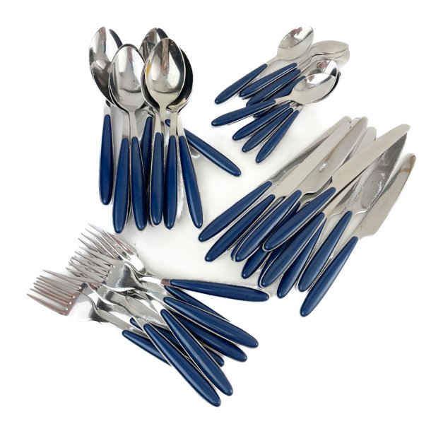 Blaues Retro Besteckset  8 Personen
