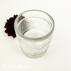 Klart retro glas med barkstruktur