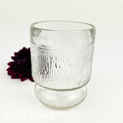 Klart retro glas med barkstruktur