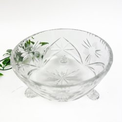 Elegant stjerneslebet vintage krystalsk�l
