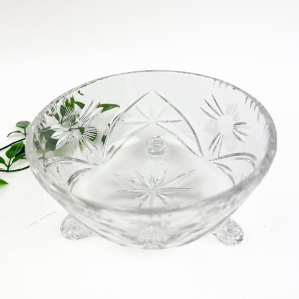 Elegant stjerneslebet vintage krystalsk�l