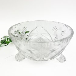Elegant stjerneslebet vintage krystalsk�l