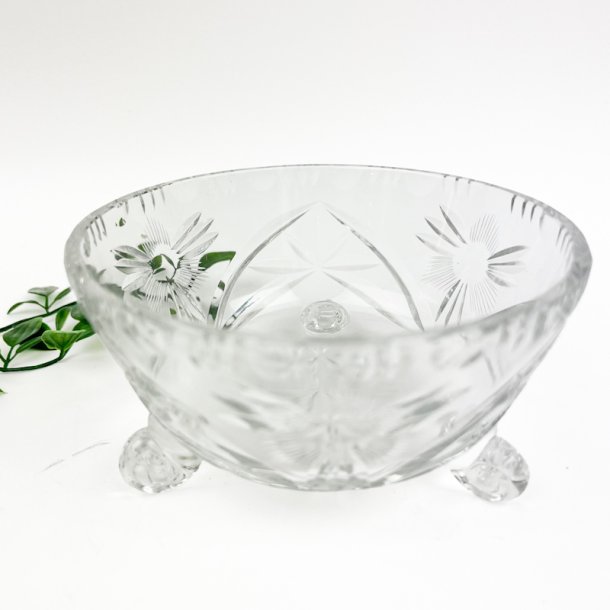 Elegant stjerneslebet vintage krystalsk�l