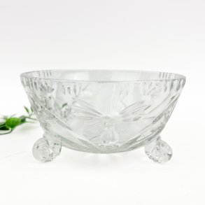 Elegant stjerneslebet vintage krystalsk�l