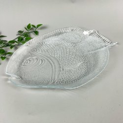 Fransk vintage fiskefad glas