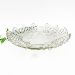 Vintage glasfad med b�lget kant
