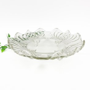 Vintage glasfad med b�lget kant
