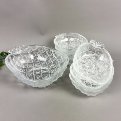 Seks vintage ananas sk�le + serveringssk�l