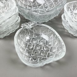 Seks vintage ananas sk�le + serveringssk�l