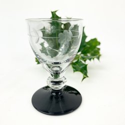 Retro likrglas med sort fod